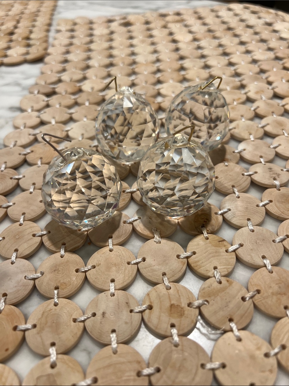 Clear Glass Faceted Ball Ornaments - Decorative Crystal Suncatchers